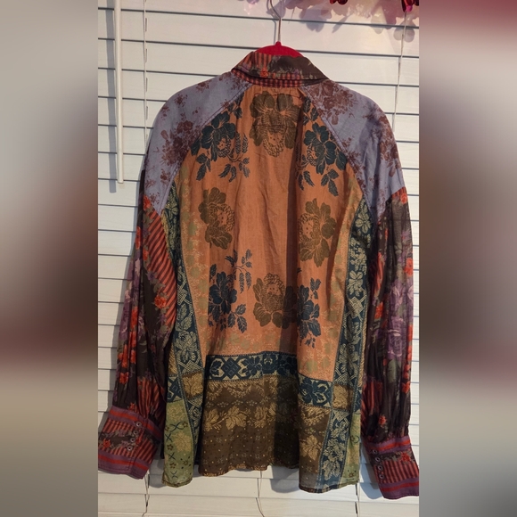 We The Free Womens Flower Patch Cotton Button Front Top EUC size M - Picture 7 of 12